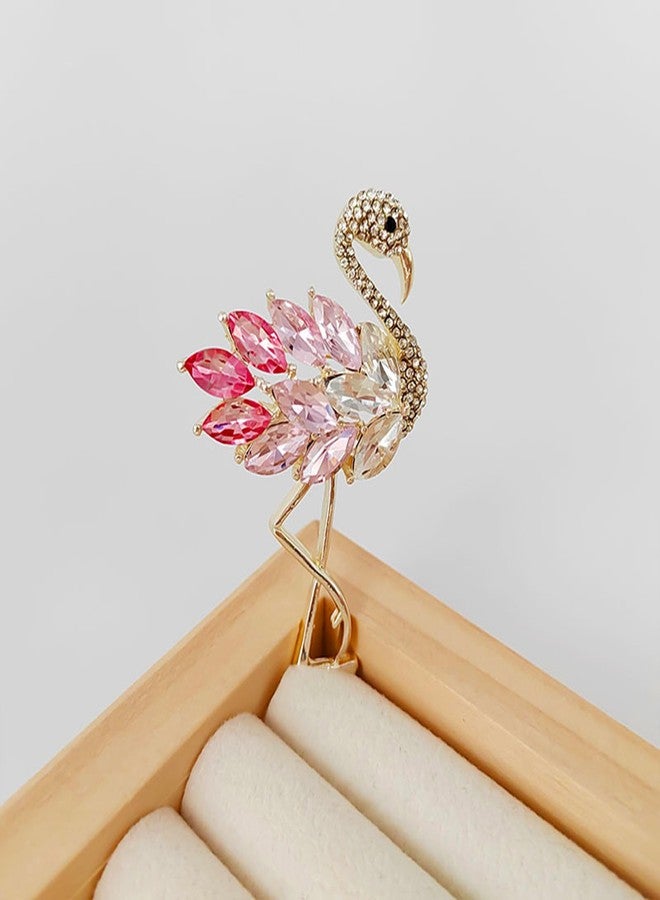 FORUBUS Elegant Pink Flamingo Brooch Pin for Women Crystal Rhinestone Animal Lapel Pin Fashion Jewelry Accessory - Image 4